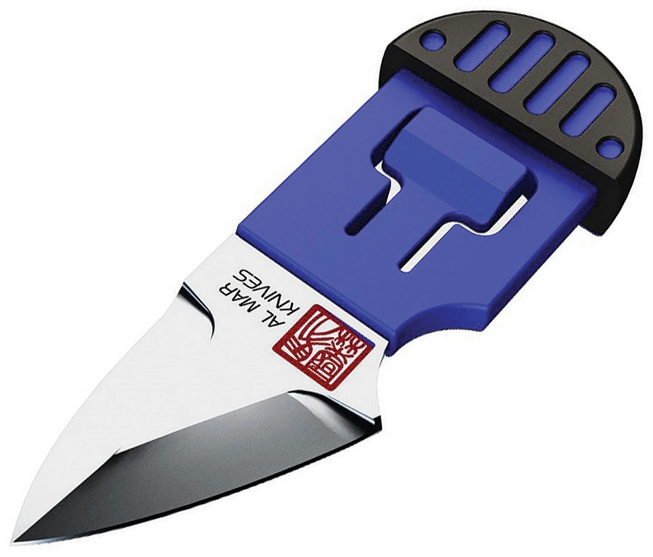 Al Mar Stinger Keychain AMK1001BKBL, 1.3" D2 Plain Blade, PP + TPR Handle-Blue