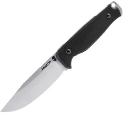 Akeron Ekinox V3 Fixed Blade AKN005, 4.5" Stonewash N690 Blade, Black G-10 Handle