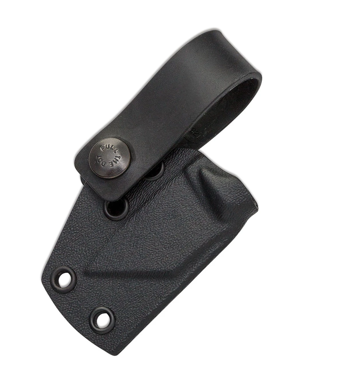 Bastinelli Creations BB Drago Cutter V2 Fixed Blade, 2.00" N690 Black PVD Coated Blade, Black G-10 Handles, Kydex Sheath - Image 2