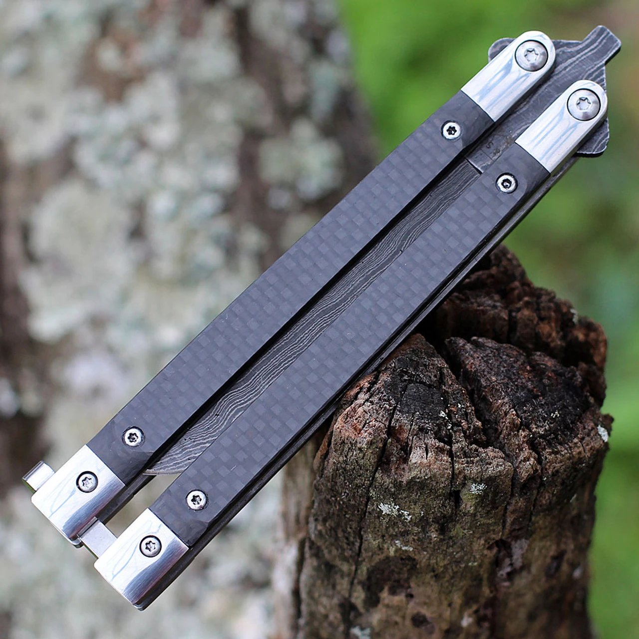 Bear & Son 30th Anniversary Butterfly - CF (4.1" Damascus) ANNCF17D - Image 3