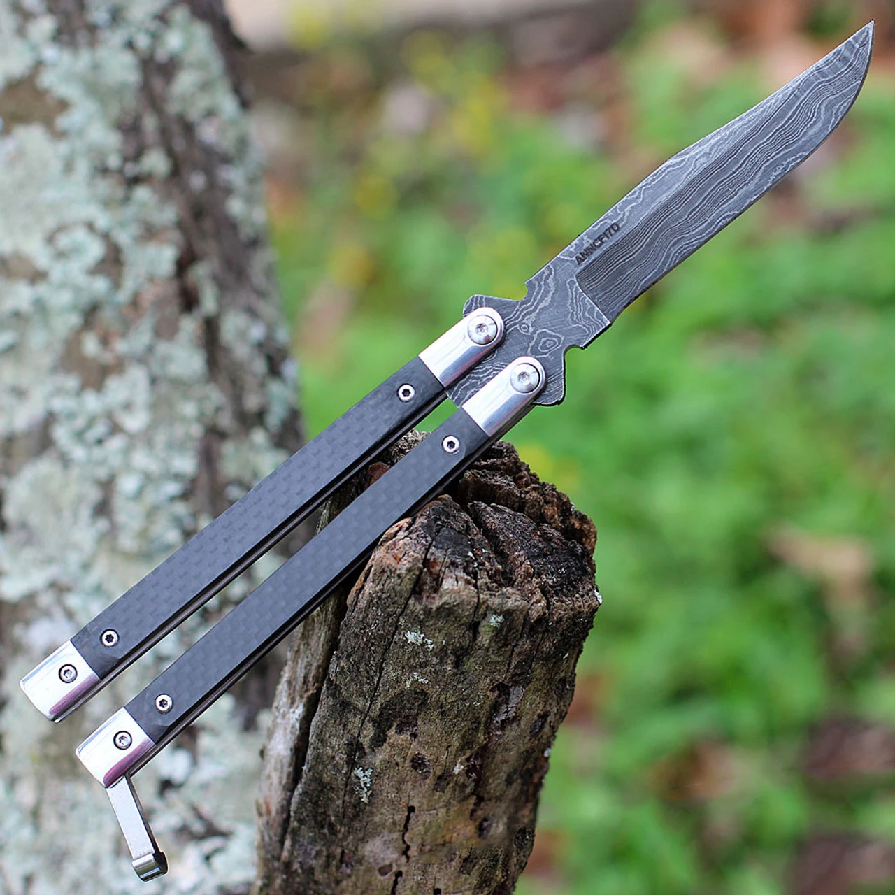 Bear & Son 30th Anniversary Butterfly - CF (4.1" Damascus) ANNCF17D - Image 2