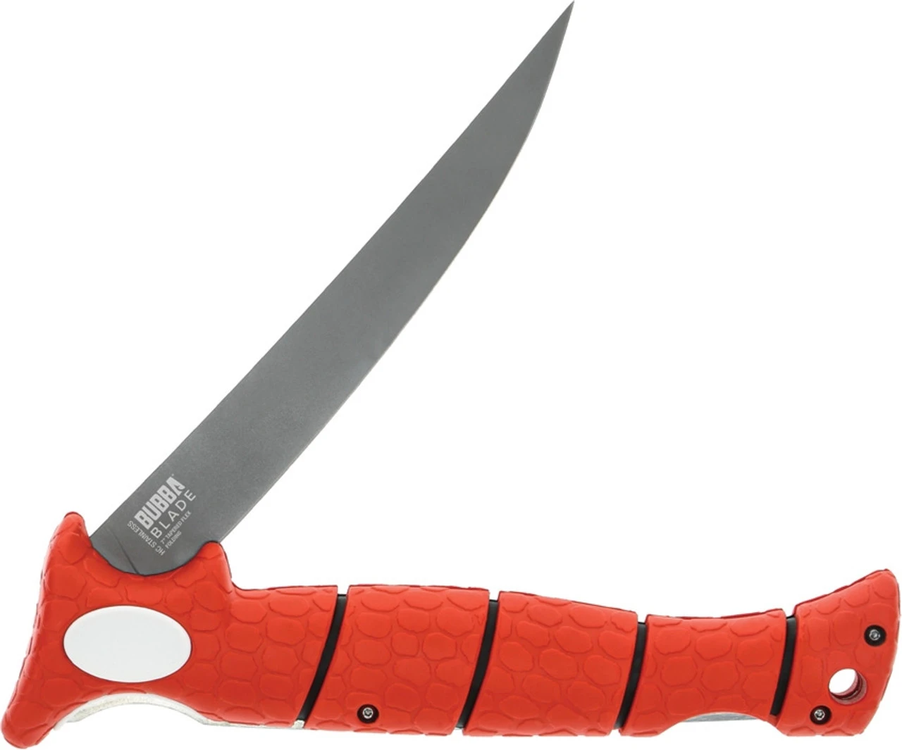 Bubba Blade 7" Tapered Flex Folding Knife, 1112554, Red TPR Handles - Image 2