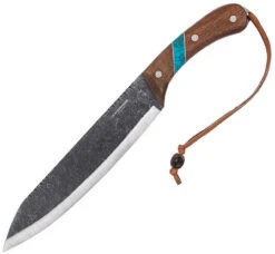 Condor Blue River Machete CTK2827-10HC, 10.0" 1075 High Carbon Steel, Walnut And Reconstituted Turquoise Stone Handle