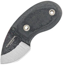 Condor Tortuga 80715HC, 1.43" 1075 Carbon Steel Plain Blade, Black Micarta Handles