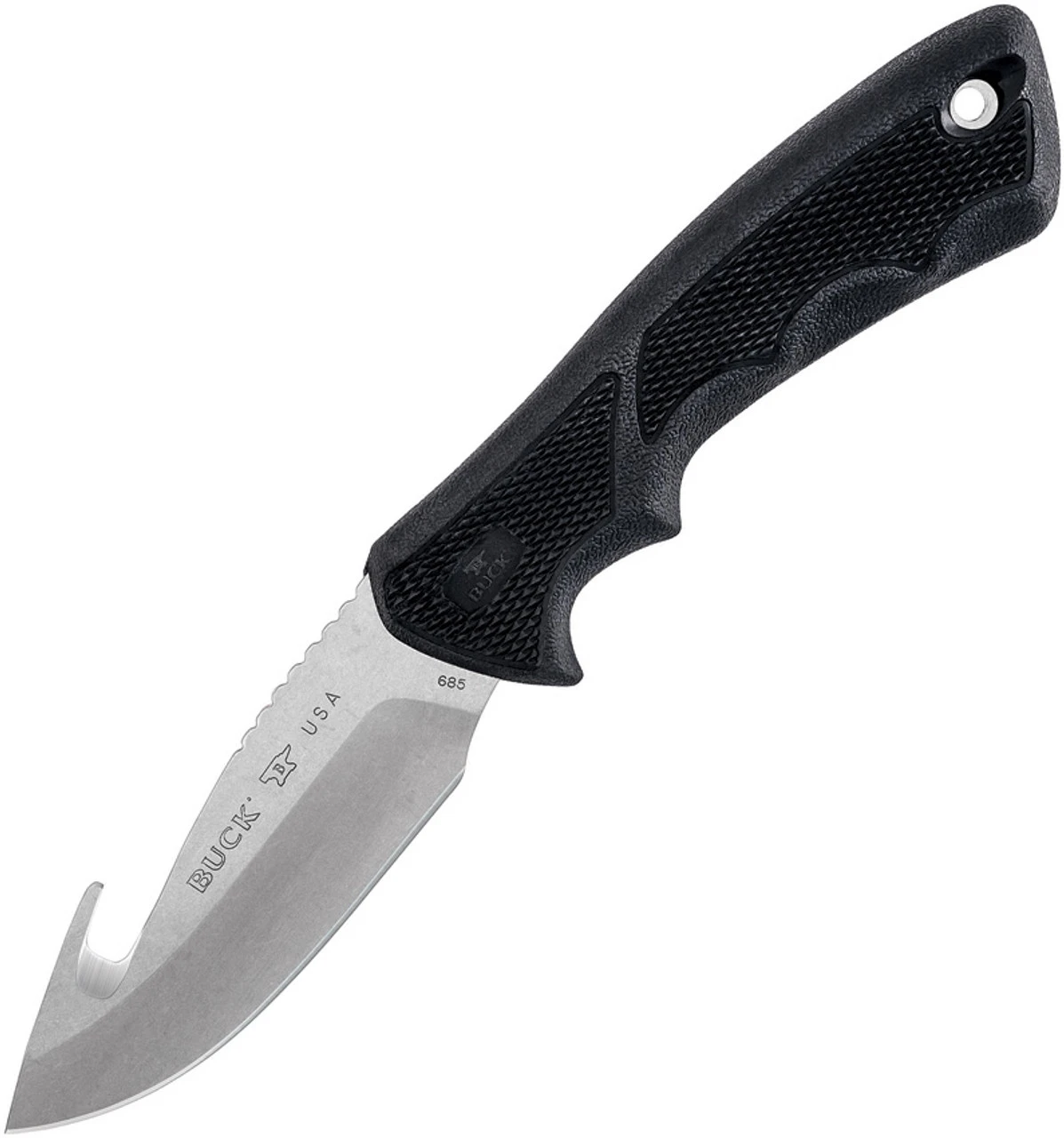 Buck Knives Buck 685BKG BuckLite Max II,4" 420HC Guthook Blade, Black Rubber Handle
