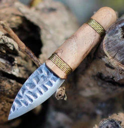 Condor Otzi Knife CTK3922-2.2, 2.375" 1095 HC Spear Point Blade, Hickory Wood Handle