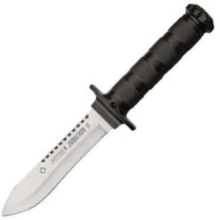 Aitor 16012 Jungle King II. & Survival Kit, 5.5" SS Plain Blade, Black SS Handle, OD Green Nylon Sheath