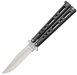 Bear & Son BC117S Butterfly, 5" Closed, SS Plain Blade, Silver Vein Handles