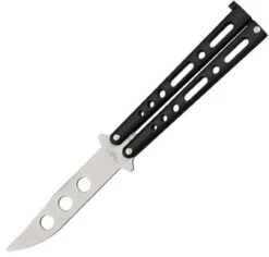 BenchMark Balisong Trainer Knife - Black Metal Alloy (4" Trainer Blade)