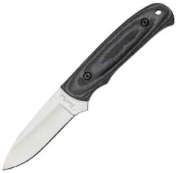 Benchmark Fixed Blade, 3 1/4" Stainless Blade. Full Tang. Black Micarta Handles